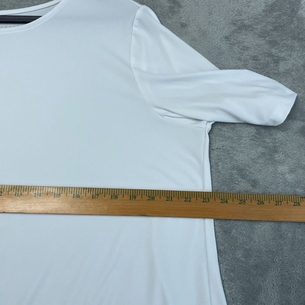 Susan Graver Womens White Tunic Top Size XL Stretch Fabric a1647 - Picture 4 of 7